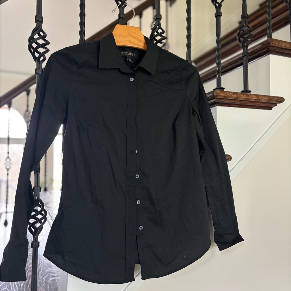 Banana Republic Riley Tailored Fit Black Shirt